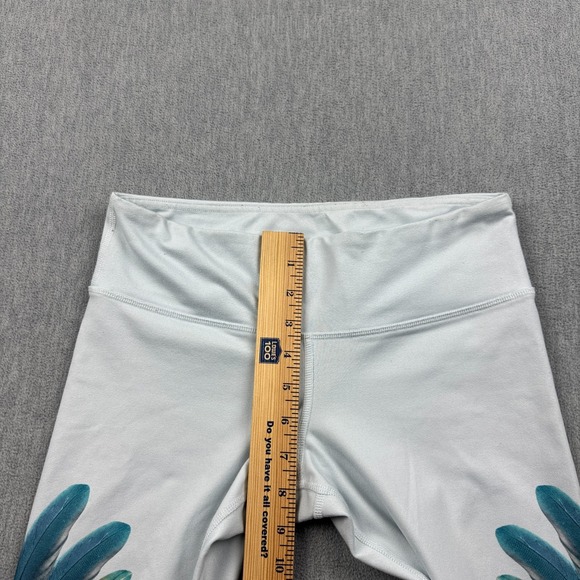 Alo Yoga Leggings Women Small Green Gypset Goddess Airbrush 29" Tropical Feather - Picture 6 of 12